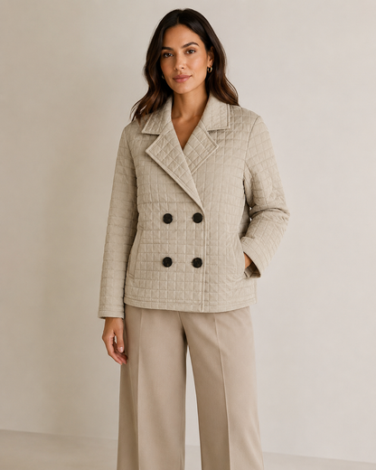 QUILTED DOUBLE BREASTED JACKET