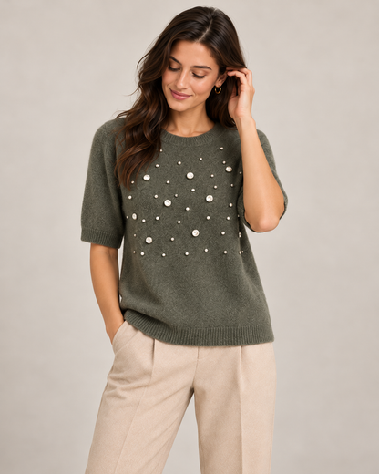SCOOP DIAMOND HALF SLEEVE JUMPER
