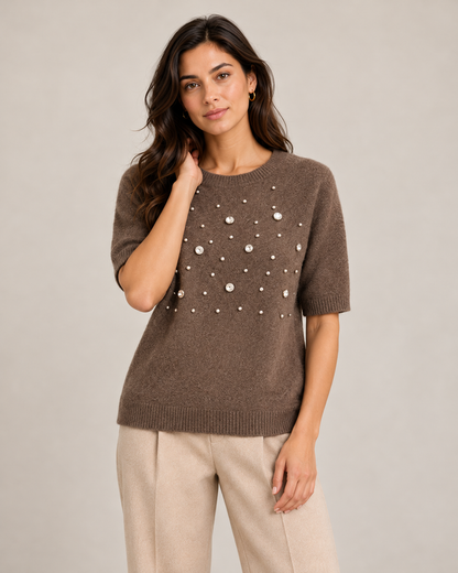 SCOOP DIAMOND HALF SLEEVE JUMPER
