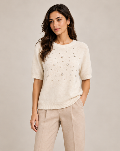 SCOOP DIAMOND HALF SLEEVE JUMPER