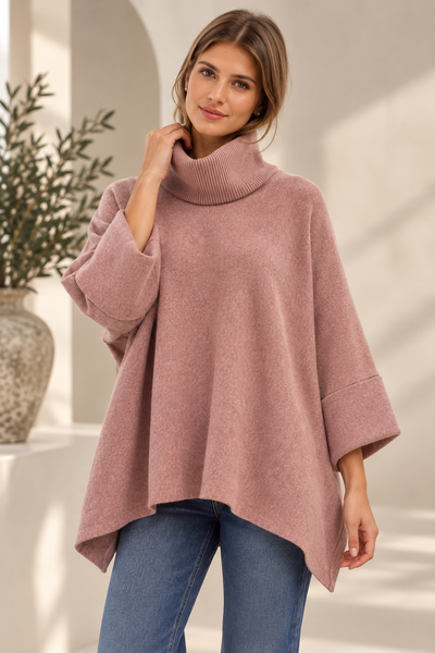 COWL NECK FOLDED SLEEVE JUMPER