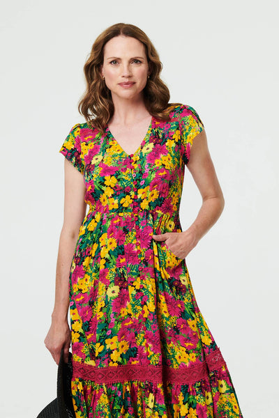 FLORAL LACE DETAIL DRESS [PK-8]
