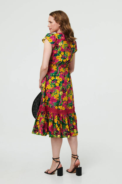 FLORAL LACE DETAIL DRESS [PK-8]