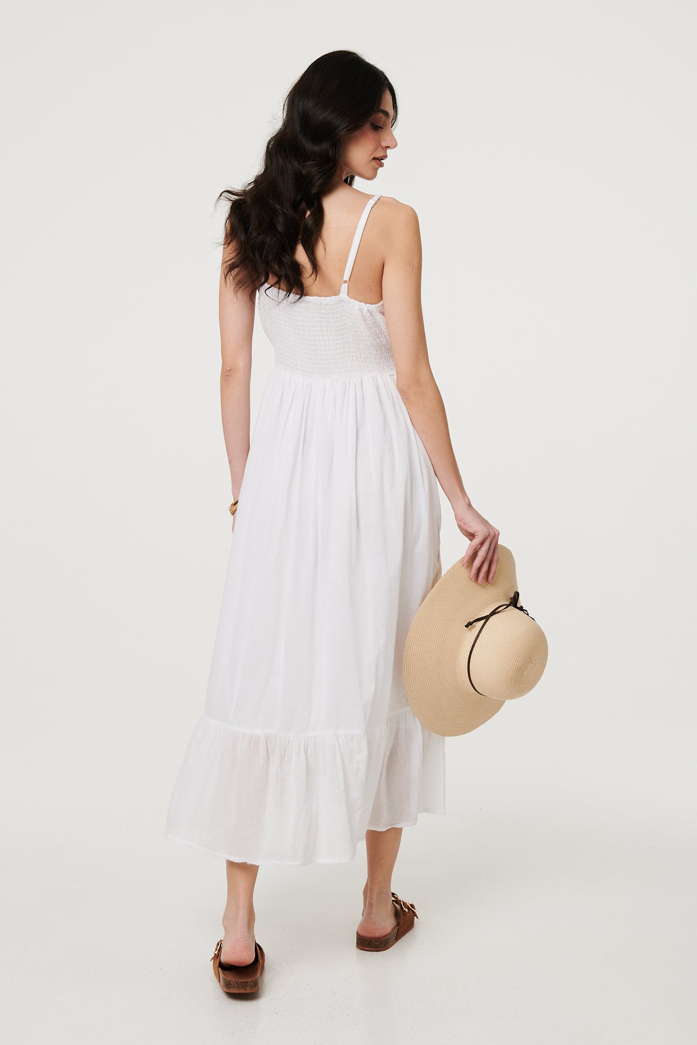 EMBROIDERY ANGLAISE SLEEVELESS MAXI DRESS [PK-8]