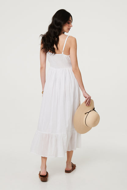 EMBROIDERY ANGLAISE SLEEVELESS MAXI DRESS [PK-8]