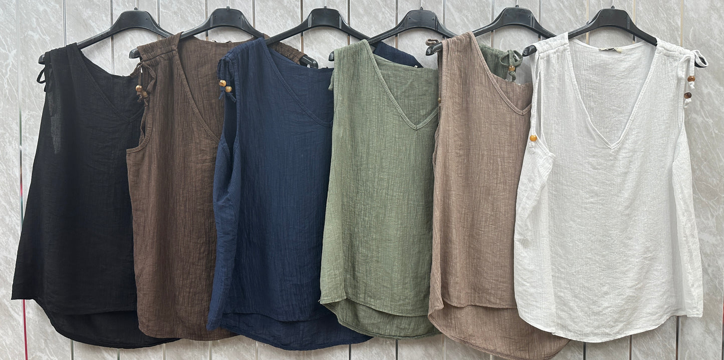 CRINKLE ADJUSTABLE STRAP VEST