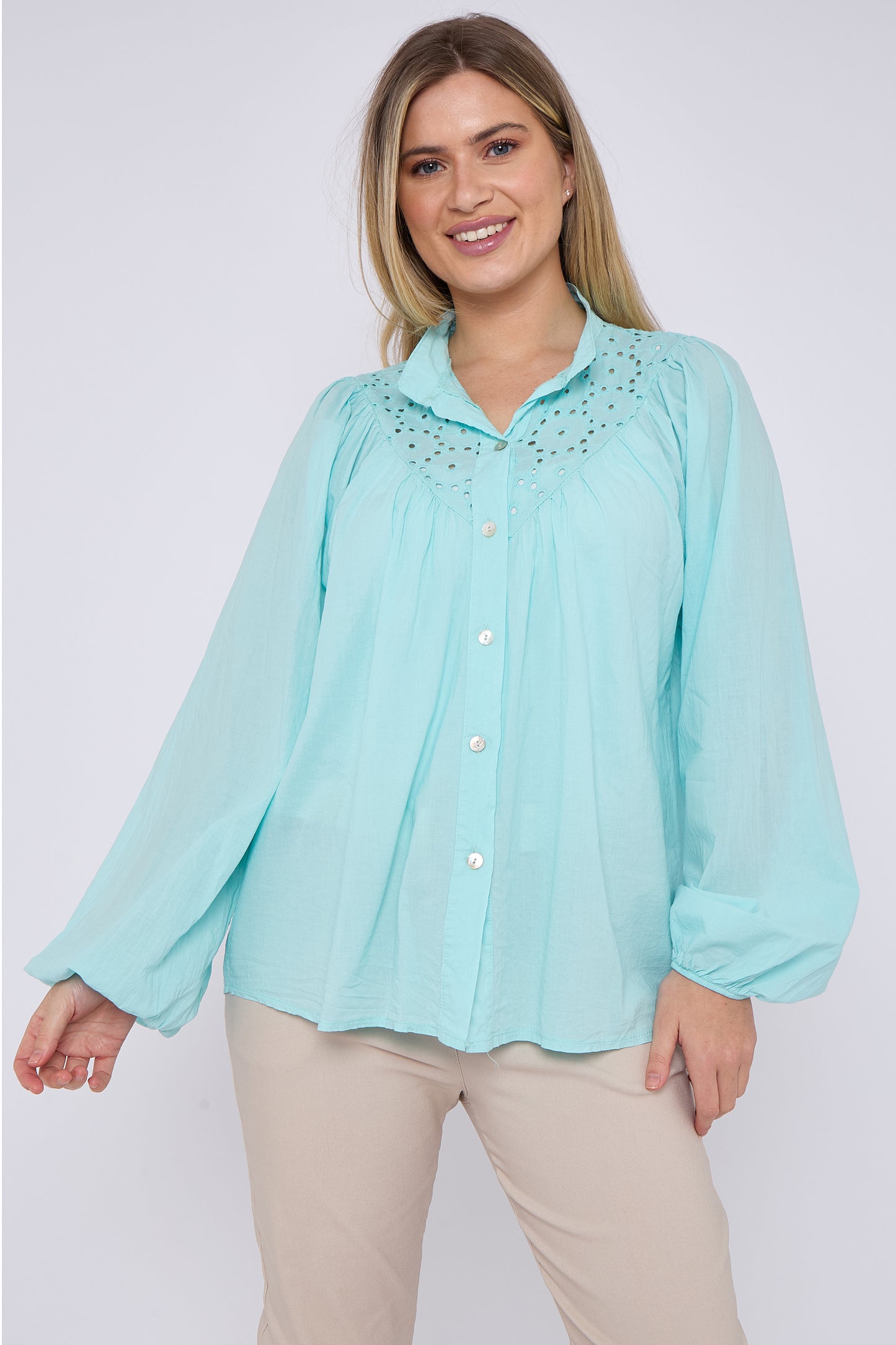 ANGLAISE BUTTON THROUGH TOP