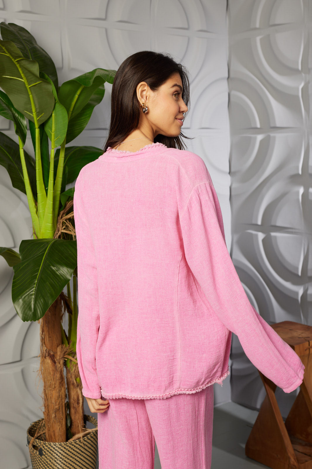 TWO POCKET WASHED LINEN JACKET