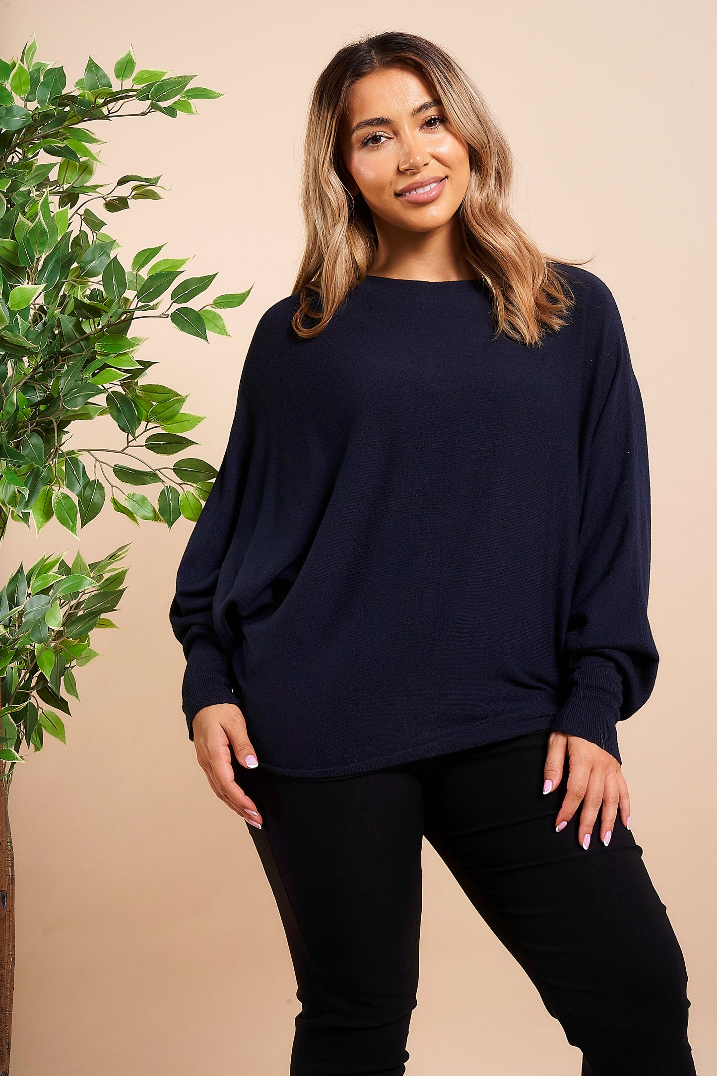 PLAIN BATWING JUMPER