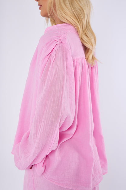 V-NECK COTTON LINED TOP