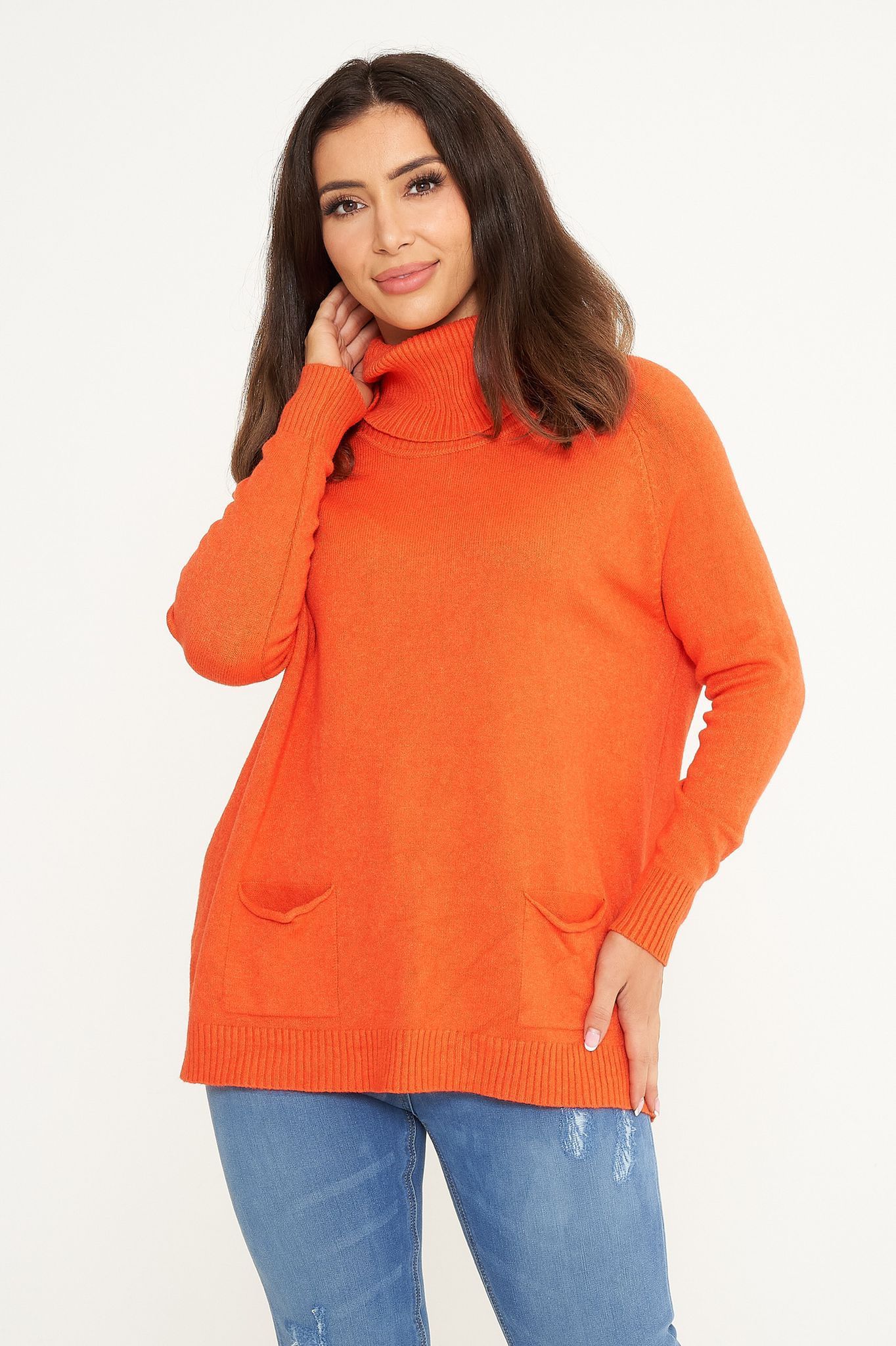 TWO POCKET ROLL NECK JUMPER