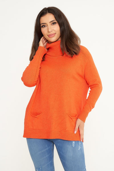 TWO POCKET ROLL NECK JUMPER