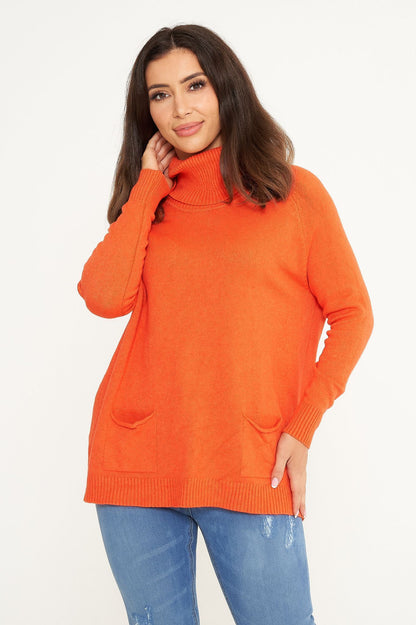 TWO POCKET ROLL NECK JUMPER