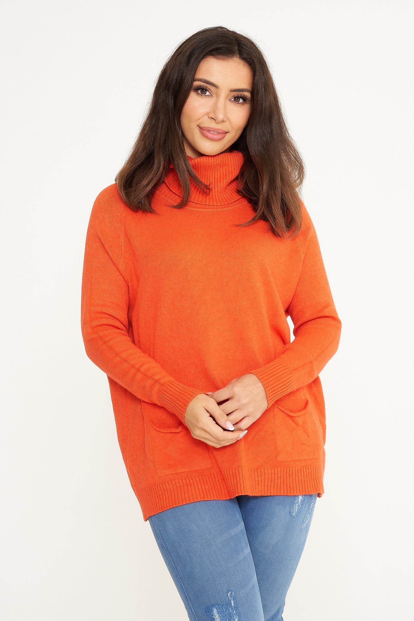 TWO POCKET ROLL NECK JUMPER