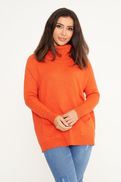TWO POCKET ROLL NECK JUMPER