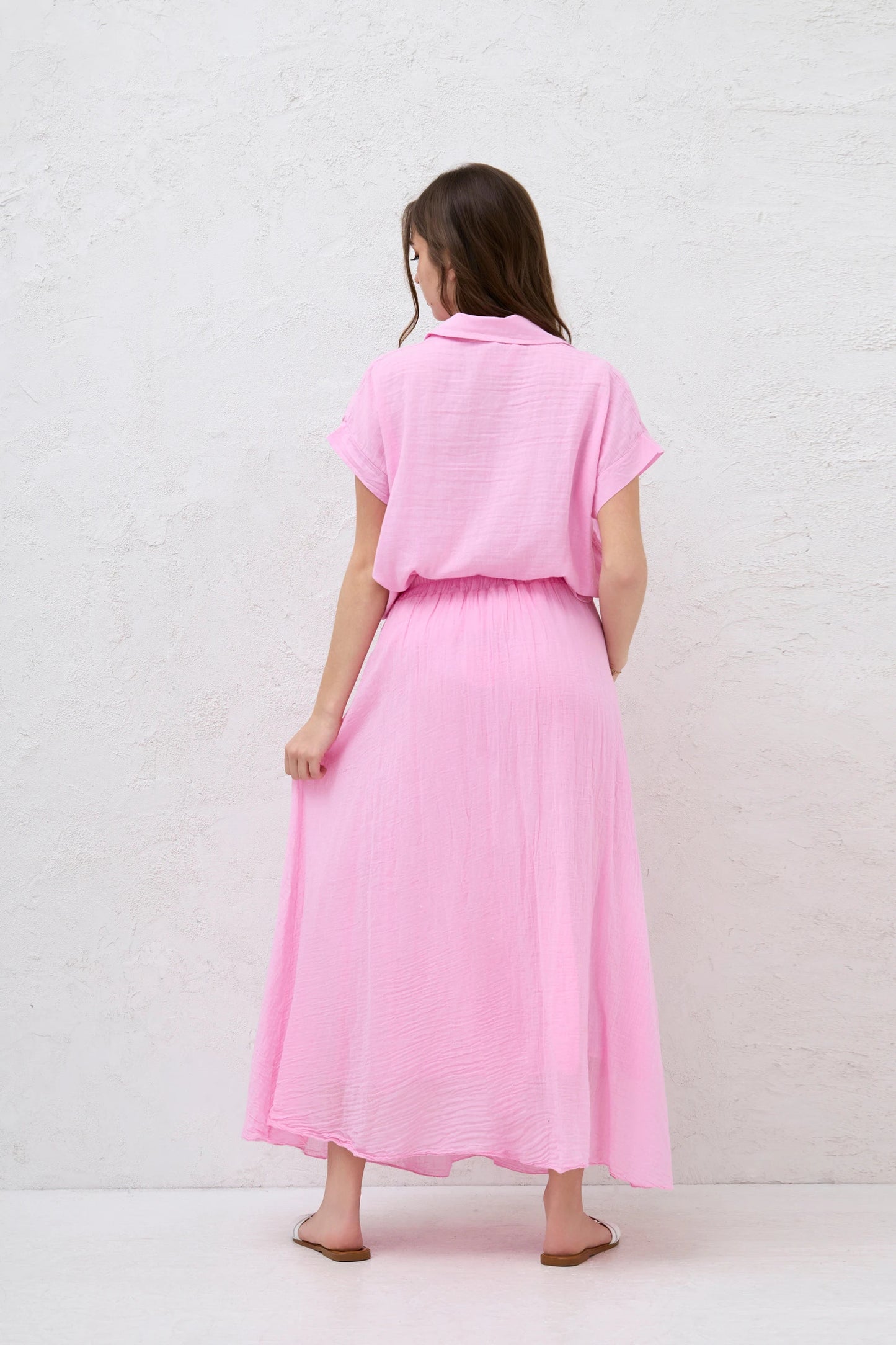FULLY LINED ELASTICATED WAIST SIDE POCKETS COTTON SKIRTS