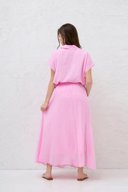 FULLY LINED ELASTICATED WAIST SIDE POCKETS COTTON SKIRTS