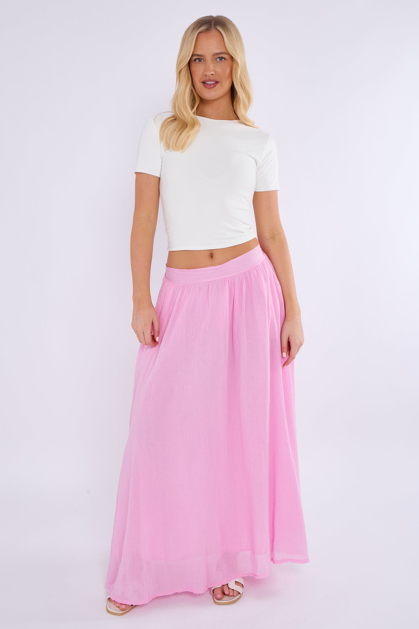 FULLY LINED ELASTICATED WAIST SIDE POCKETS COTTON SKIRTS