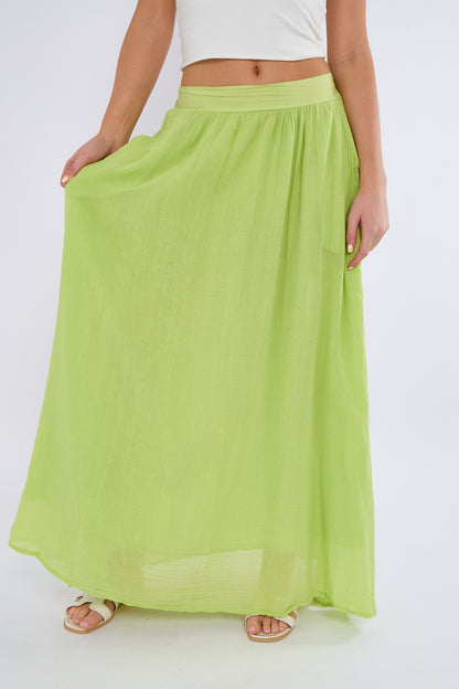 FULLY LINED ELASTICATED WAIST SIDE POCKETS COTTON SKIRTS