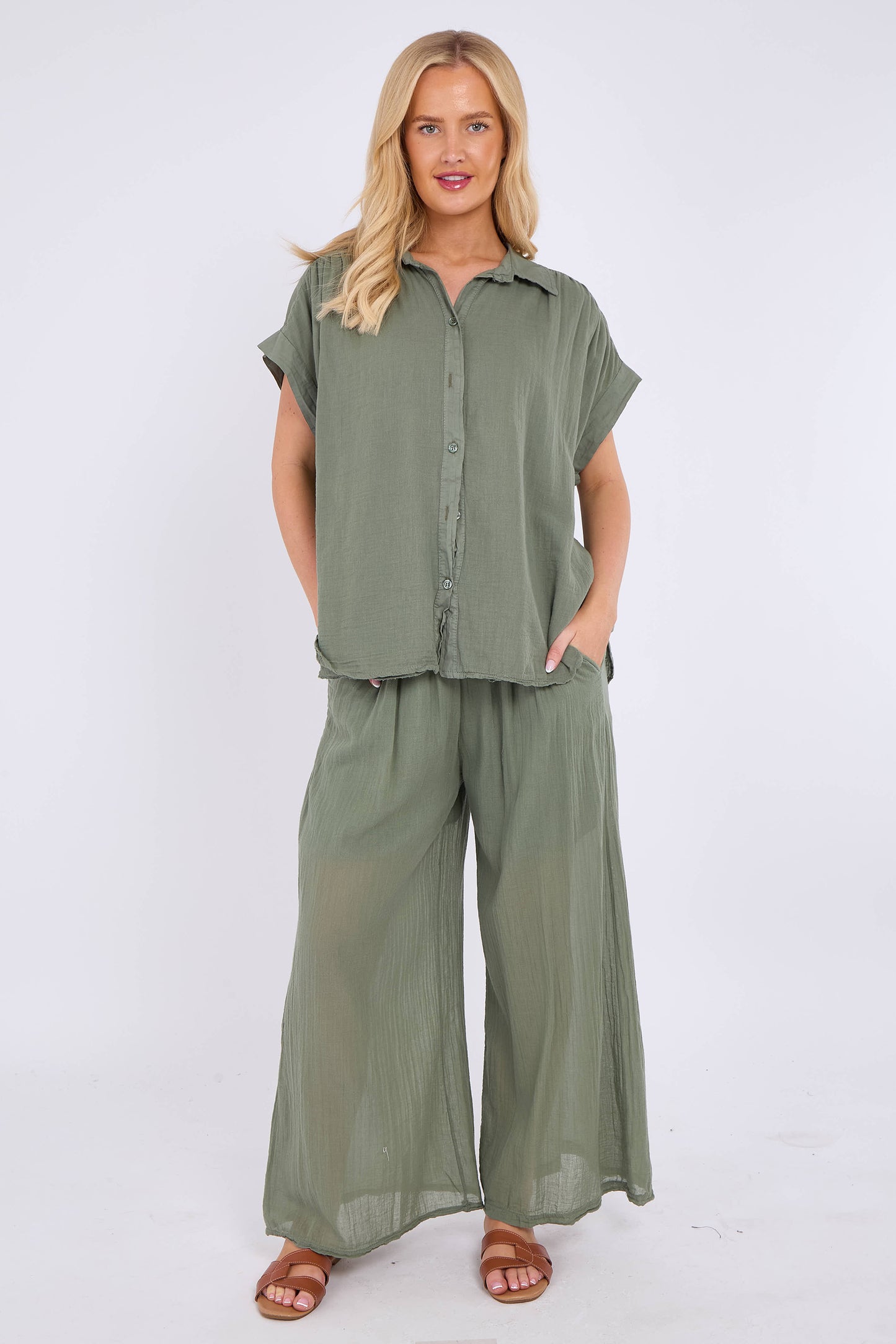 FULLY LINED HALF SLEEVE COTTON SHIRT