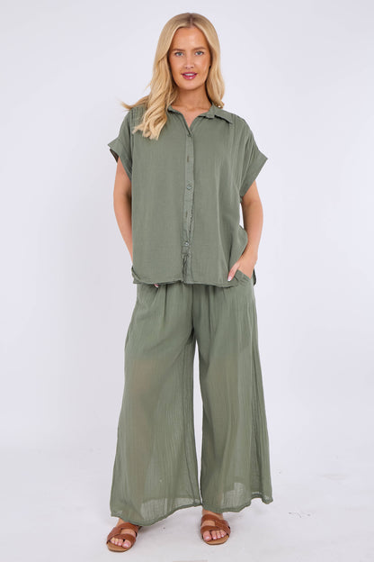 FULLY LINED HALF SLEEVE COTTON SHIRT