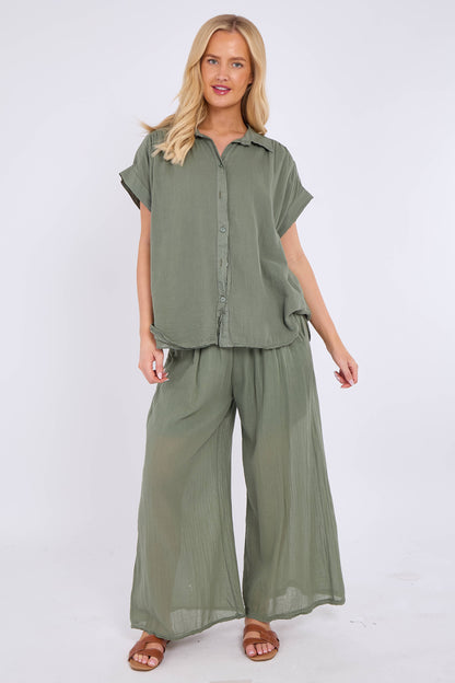 FULLY LINED HALF SLEEVE COTTON SHIRT