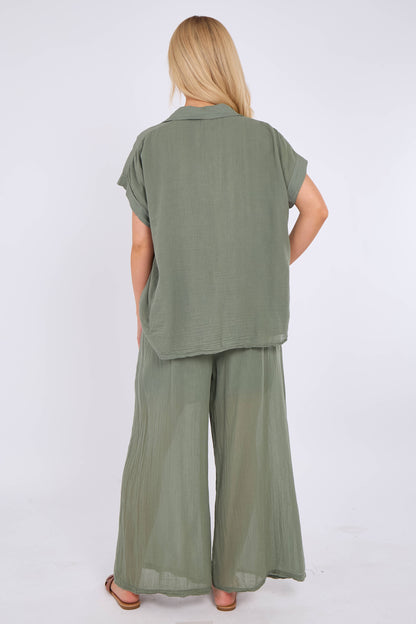 FULLY LINED HALF SLEEVE COTTON SHIRT