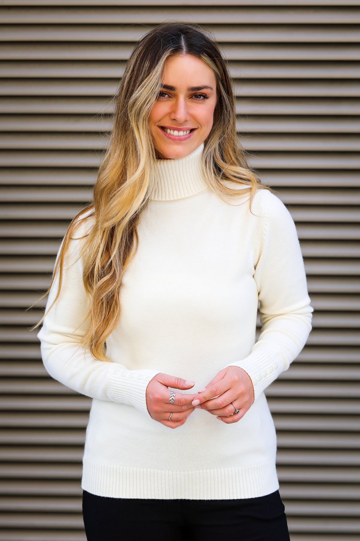 POLO NECK SOFT KNITTED JUMPER