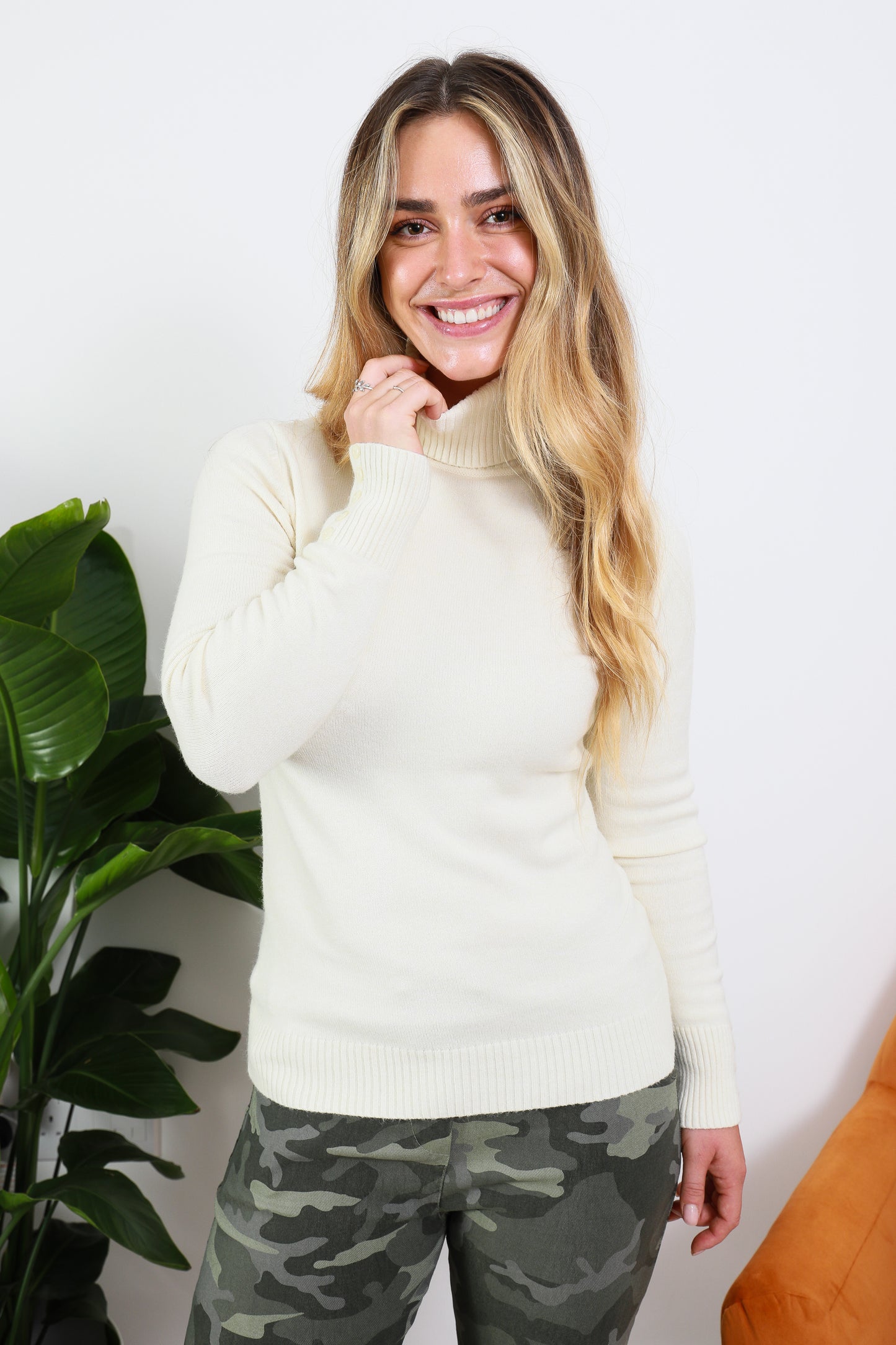 POLO NECK SOFT KNITTED JUMPER