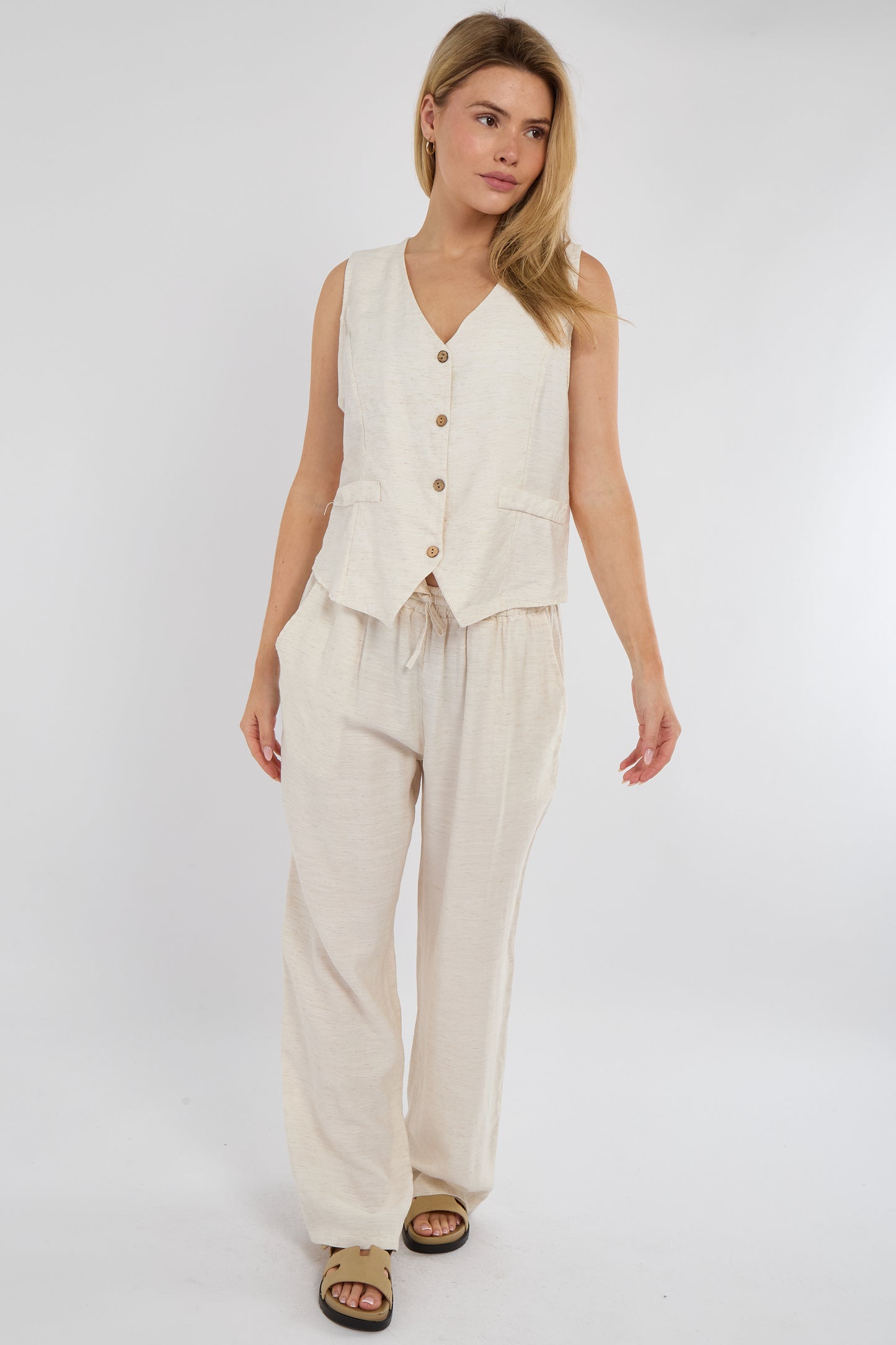 FINE LINEN MIX WAISTCOAT