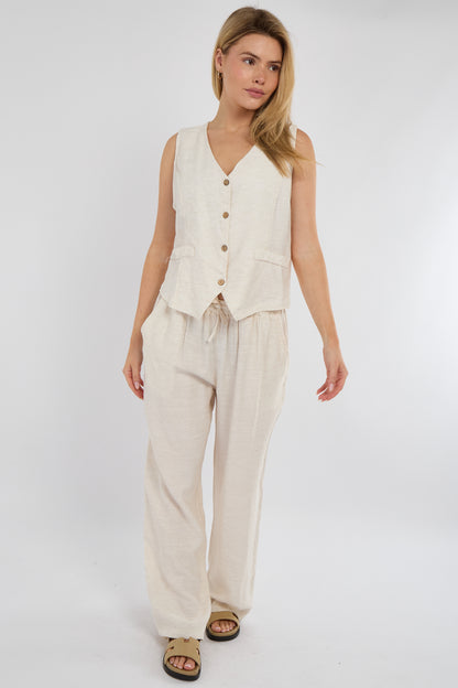 FINE LINEN MIX WAISTCOAT