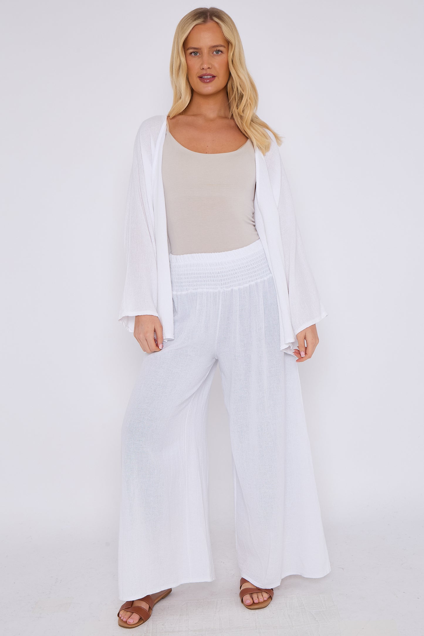 ONE BUTTON WASHED LINEN MIX V-NECK CARDIGAN