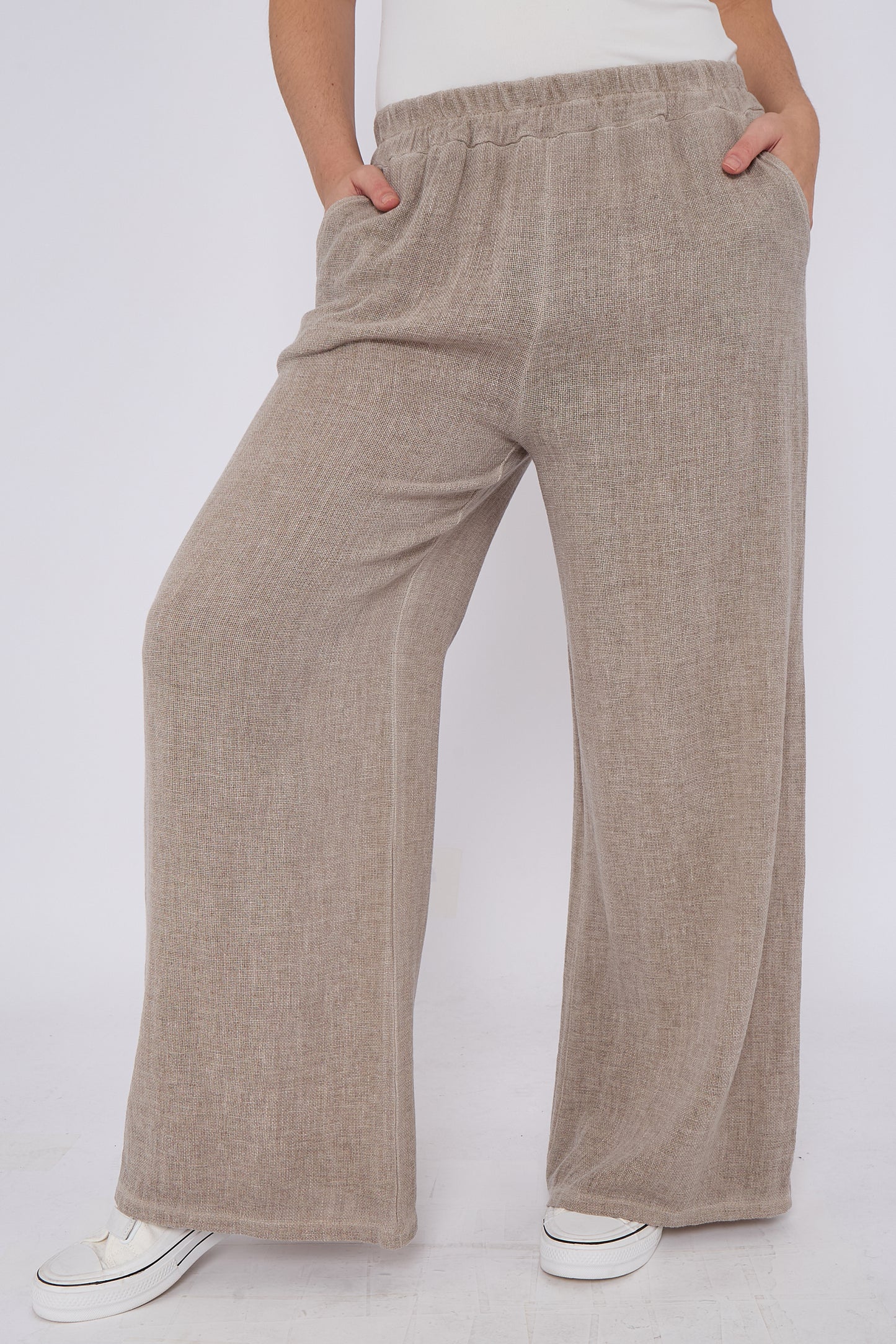 WASHED LINEN TWO POCKETS TROUSERS