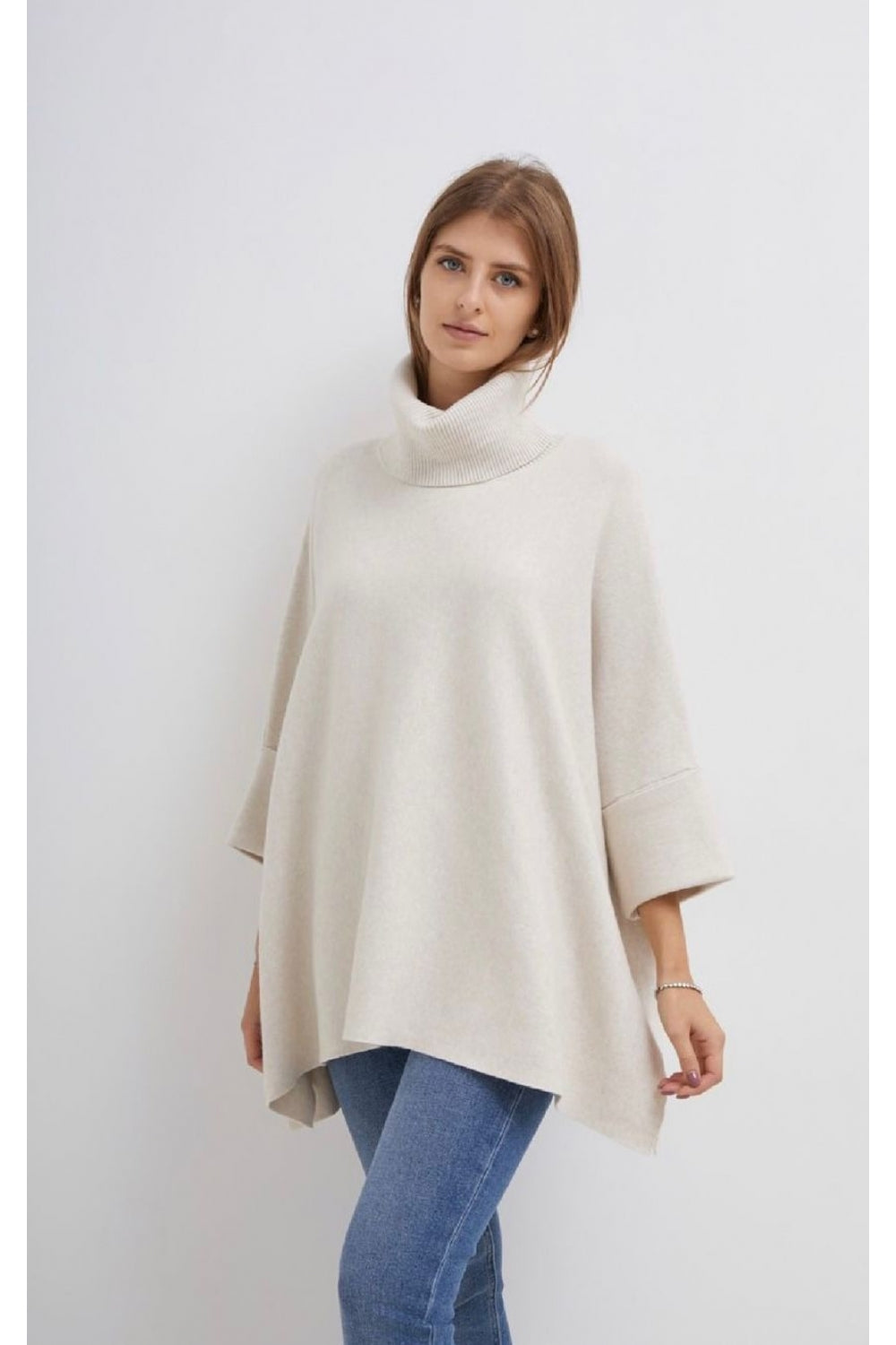 COWL NECK FOLDED SLEEVE JUMPER