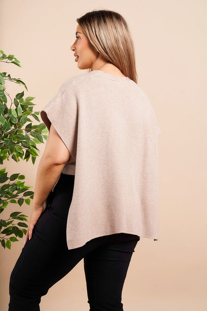 FOUR BUTTONS SIDE TIE CAPE