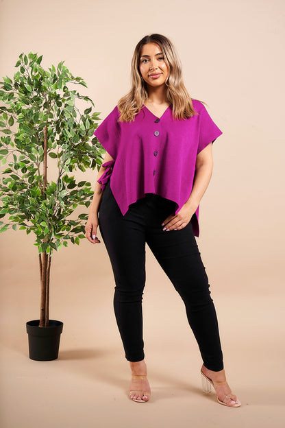 FOUR BUTTONS SIDE TIE CAPE