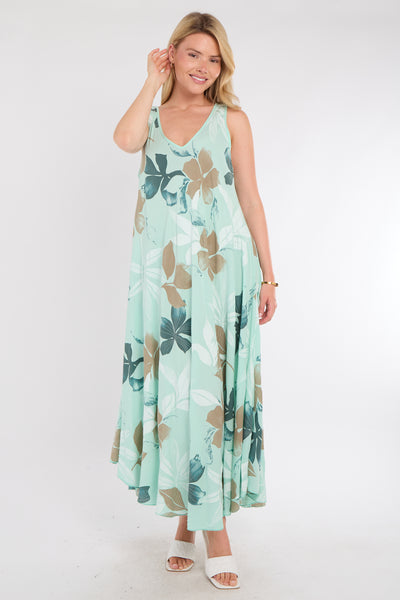 FLORAL SLEEVELESS A-LINE DRESS