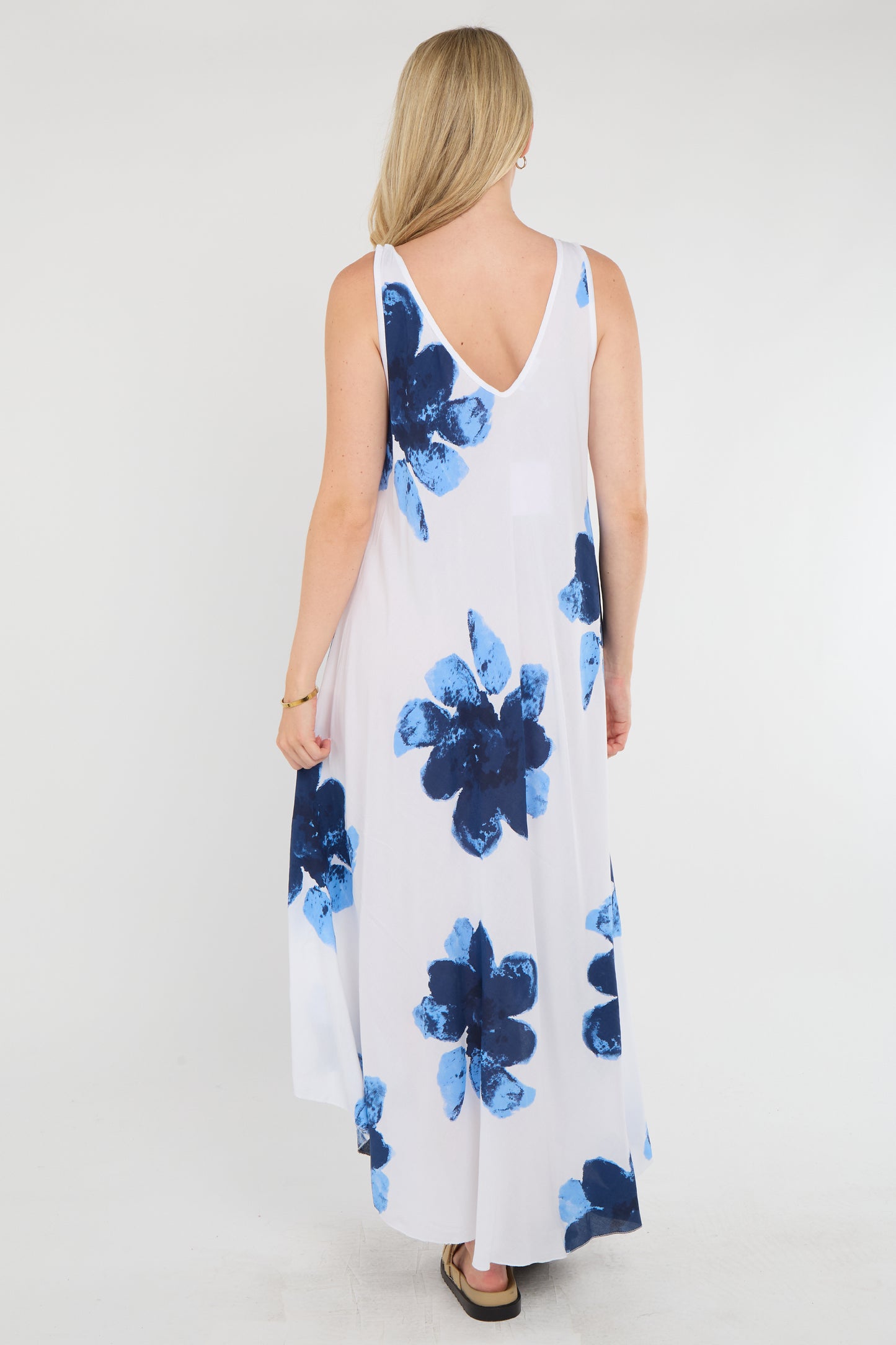 FLORAL SLEEVELESS A-LINE DRESS
