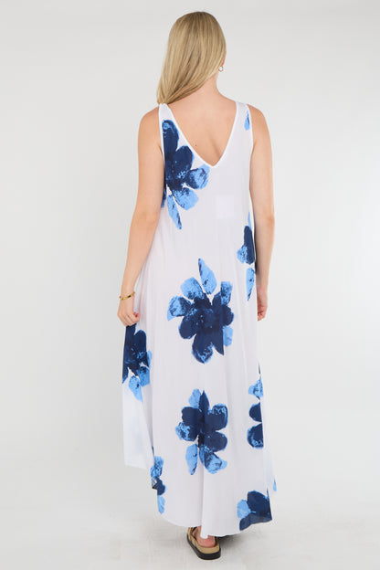 FLORAL SLEEVELESS A-LINE DRESS