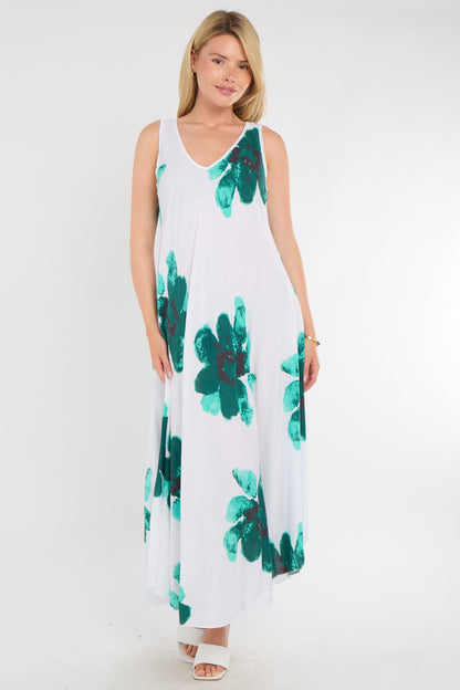 FLORAL SLEEVELESS A-LINE DRESS