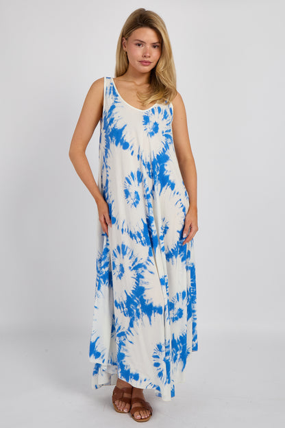 TIE DYE SLEEVELESS A-LINE DRES