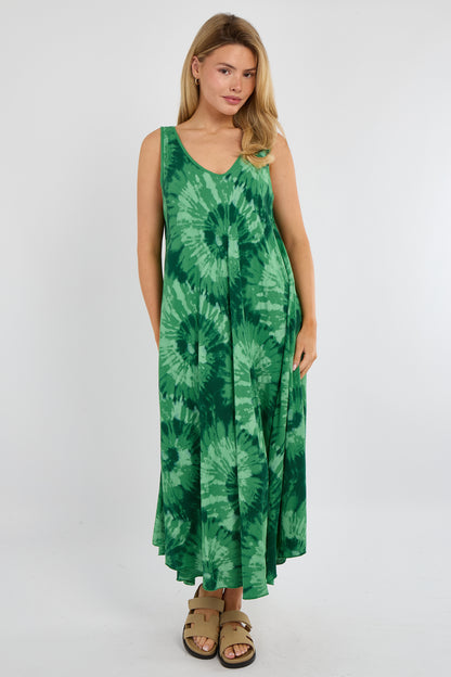 TIE DYE SLEEVELESS A-LINE DRES