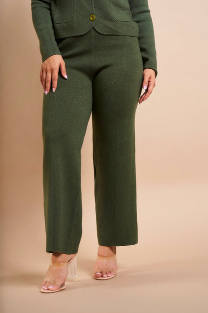 FINE KNIT ELASTICATED WAIST TROUSERS