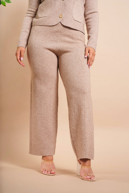 FINE KNIT ELASTICATED WAIST TROUSERS
