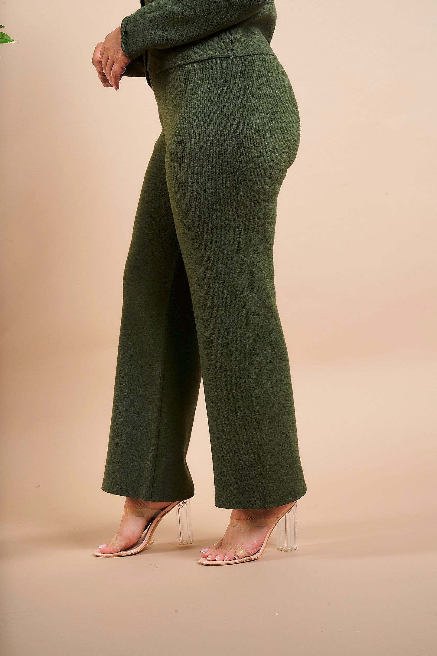 FINE KNIT ELASTICATED WAIST TROUSERS