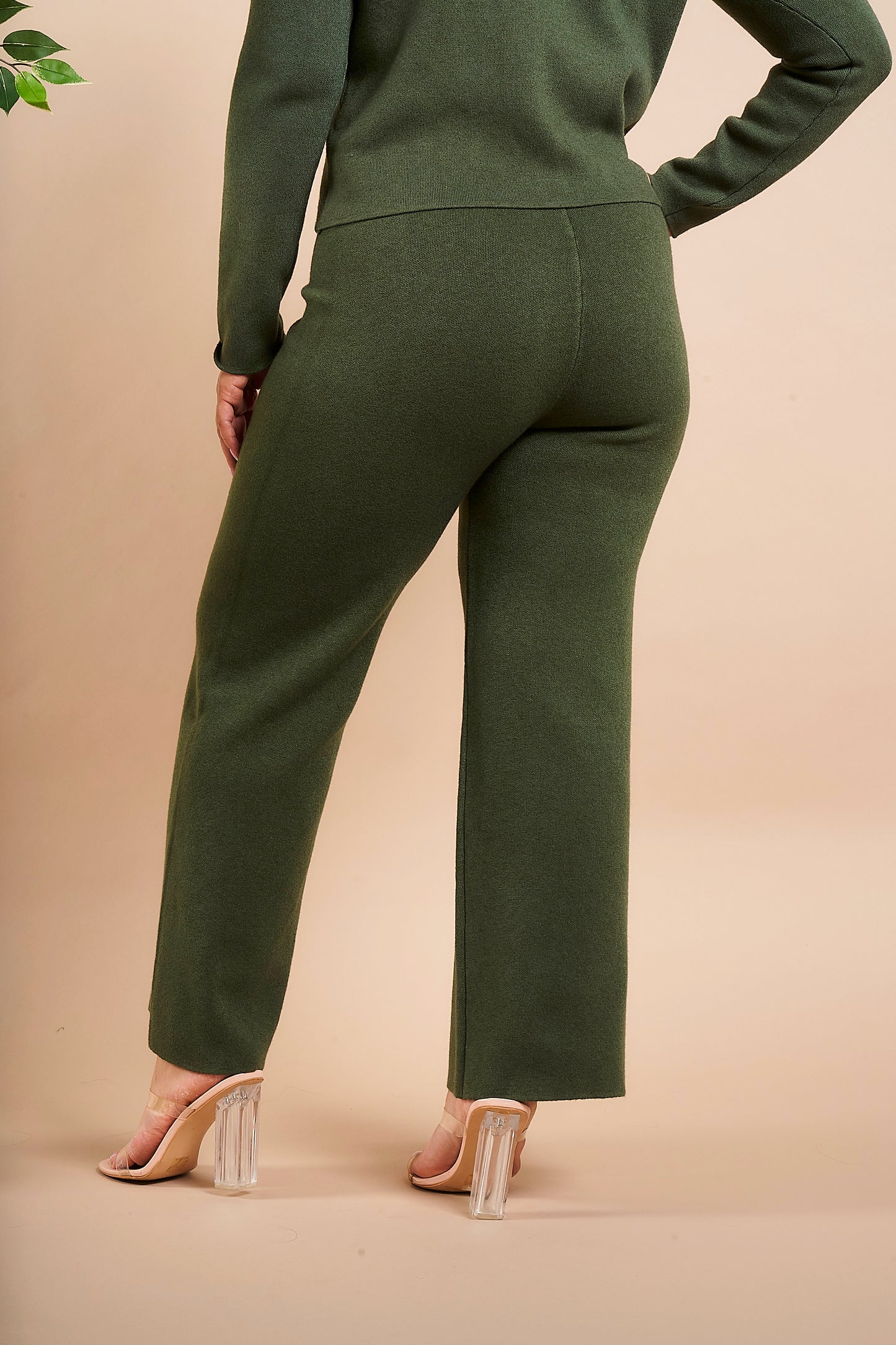 FINE KNIT ELASTICATED WAIST TROUSERS
