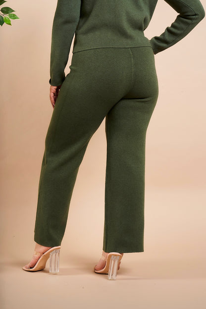 FINE KNIT ELASTICATED WAIST TROUSERS