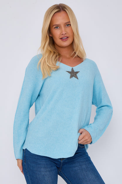GLITZ ONE STAR Ultra Soft V-NECK SOFT JUMPER