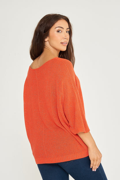 GLITZ V-NECK SHORT SLEEVE ACRYLIC JUMPER