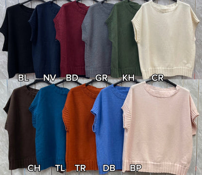 CREW NECK CAP SLEEVE JUMPER